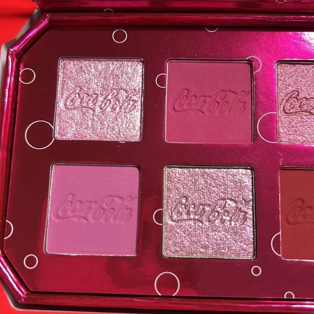 Cherry Coca Cola Pink and Red Eyeshadow Palette Vibrant Makeup